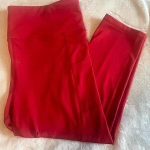 ZYIA Active LNT Hi-Rise Pocket Capri 20”- red size 16/18